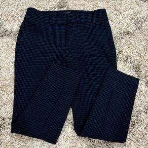 LOFT Petite Marisa Skinny Pants 4P Blue Black Gingham